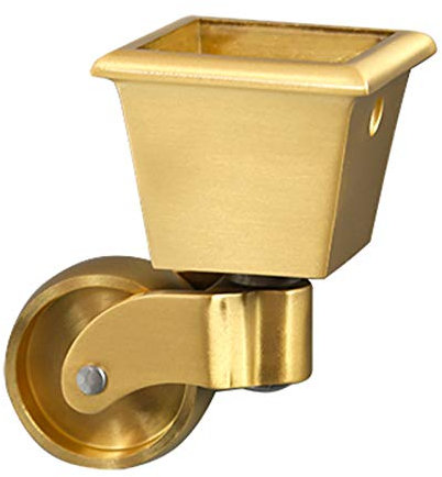 Ruedas con vástago roscado, Ruedas giratorias de latón macizo de 32 mm con copa cuadrada, ruedas universales for muebles, ruedas giratorias de 360°, estilo antiguo vintage, capacidad de carga de 150 k
