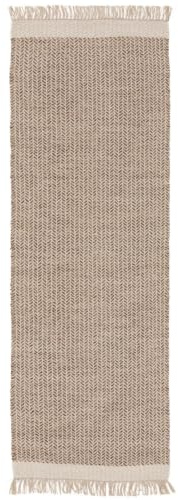 benuta Pure Wollteppich Kim - Beige 80x250 cm - Baumwolle,Wolle - Läufer & im Style: Ikat, Hygge & Cozy, Minimalistisch - Pflegeleicht für Wohnzimmer Schlafzimmer Flur Terrasse Balkon