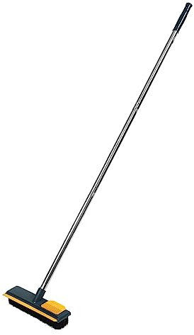 SECFOU Long Handle Floor Scrub Brush for Grout Cleaning 108cm Yellow Tile and Bathroom Scrubber with Stiff Bristles for Hard-to-reach Corners and Dead Spaces