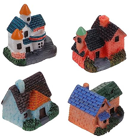 HAWILLOSCH 4piezas Modelo De Mini Villa Minicasas De Resina Cabañas De Jardín Decoración De Escritorio Artículos Hogar Microadornos Paisajísticos DIY Materials