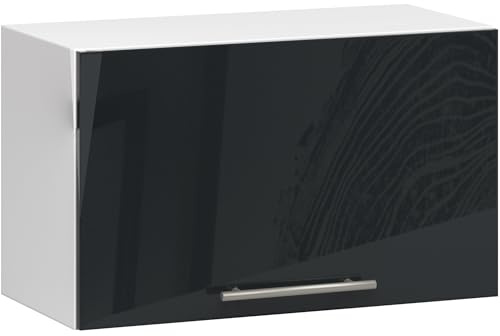 AKORD Mueble de Cocina Colgante para Campana | Mueble de Cocina | Modular OLIWIA W60 | Espacioso | Resistente | Adecuado para Cualquier diseño | como Parte de un Conjunto | Blanco | Gris Brillante