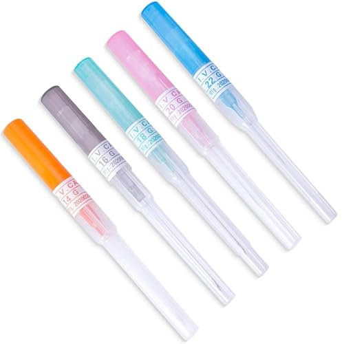 XYTAHDM 5tlg Punktionsnadel Set Gemischt Intravenös Katheter Punktionsnadel 14G 16G 18G 20G 22G Katheternadel Ohr und Nase Punktionsnadel Hohllippe Zunge Bauch Papille Knorpel