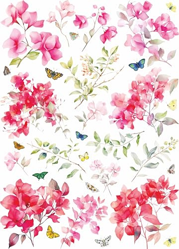 Bougainvillea Reispapier, 29 x 40,3 cm, Decoupage-Papier-Design für Collage, gemischte Medien, Kartenherstellung und Basteln, Decoupage von CRAFT KREATIVELY
