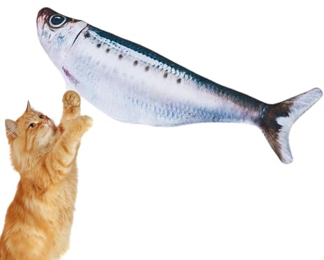 Dtaigou Interaktives Katzenspielzeug für den Innenbereich, Katzenspielzeug, Selbstunterhaltung, interaktives Wackeln, Springen, elektrischer Fisch für den Innenbereich