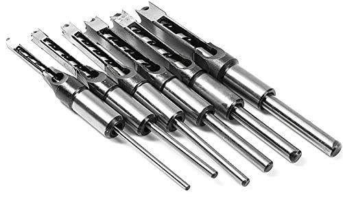 WKWPYCYUH 5PCS HSS Twist Brocas for Trabajar la Madera Herramientas de perforación del Kit de la Plaza del sinfín de sondeo ESCOPLEADORA Taladro Conjunto de Agujeros Cuadrados Extended SawDrill Broca