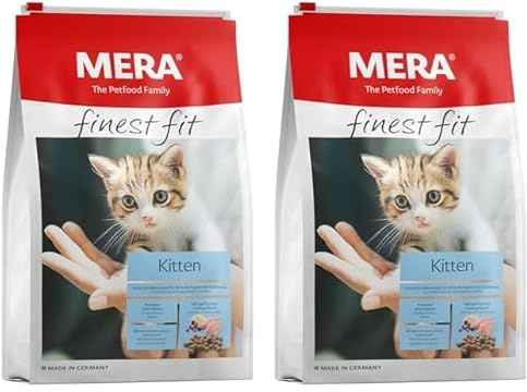 MERA Finest fit Kitten, Junior Katzenfutter trocken für Babykatzen bis 1 Jahr, Trockenfutter aus frischem Geflügel und Reis, gesundes Futter für Junge Katzen, ohne Zucker (1,5 kg) (Packung mit 2)