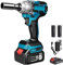 Llave de impacto con batería de 550 N.m, 21V Pistola de Impacto Bateria, Llave Impacto de 1/2 Cuadrada, Taladro de Impacto Eléctrico, para Reparación de Automóviles (con 1 Batería de 3,0 Ah)