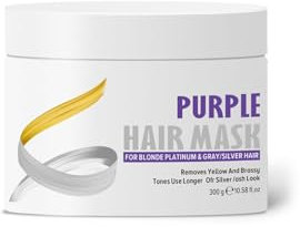 Lnwaci Blonde Purple Mask, queratina Cabello Tratamiento Plata Mascarilla Nutritiva para Cabello Rubio y Rubio, Mascarilla Púrpura con Efecto Antiamarillento, 350 g