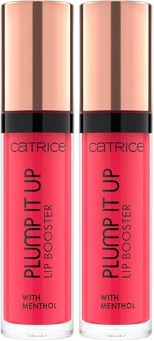 Catrice Plump It Up Lip Booster, Lip Gloss #090 Potentially Scandalous Red, Refreshing, Colouring Effect, Magnification, Glossy, Vegan, Alcohol Free, 3 ml (Paquete de 2)
