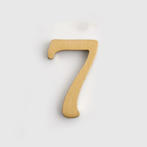 Autocollant numéros maison auto-adhésif 1,8 pouce, numéro porte en laiton moderne 4,5 cm, lettres d'adresse dorées pour boîte aux lettres, pour décoration mur extérieur d'appartement, café(7)
