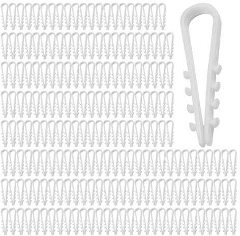 100 tacos de nailon con forma de U, 3-13 mm, color blanco