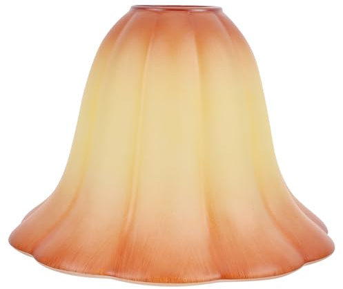 Garneck Lamp Shade Creating Warm Atmosphere Glass Rustic Floral Design Bell Shaped Soft Light Transmission E27 Light Gold Colour Lamp Accessory for Bedrooms and Resting