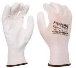 DRW Guantes Trabajo nitrilo sin Costura 4121X Grip 13 Blancos 12 Juegos Talla L