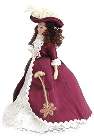 1/12 Puppenhaus Miniatur Porzellan Puppen Klassische Dame mit Hut