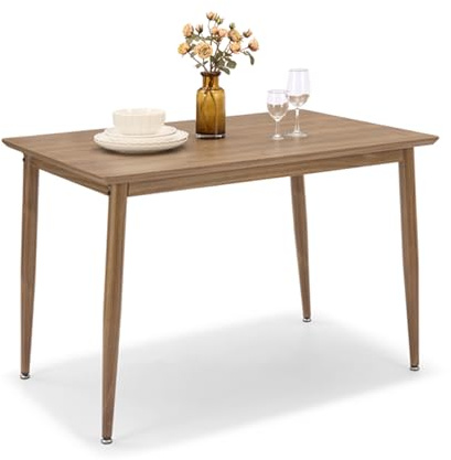 VonHaus Dining Table, 4 Seater Dark Wood Effect, W110cm x D75cm, Burton