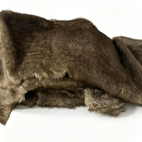 Braun Kunstfell Fellstoff Plüschstoff Fellimitat 170x50cm Hochdichtes Bastelmaterial zum Nähen, Luxuriöser Dekorieren, Kleidung, Teppiche, Sofa Decken, Kostüme(Size:170 * 50cm,Color:braun)