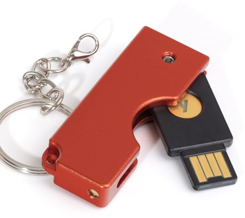 sciuU Vikbart Roterande Skyddsfodral i Aluminiumlegering kompatibel med Security Key NFC/YubiKey 5 NFC / 5 NFC FIPS (USB-A-kontakt) – Reptåligt Skyddshölje – Säkerhetsnyckel ingår ej
