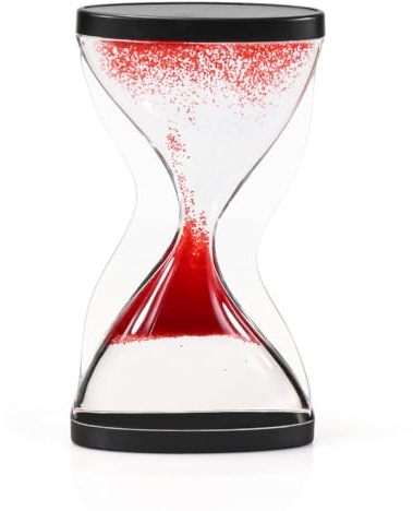 YAXIAO Reloj de Arena Anti-Gravedad 10 Minutos Rojo 11×6cm Oficina Hogar | Temporizador Sensorial con Arena Ascendente Temporizador Líquido Sensorial Premium PMMA ABS para Cocinar,Alivio del Estrés