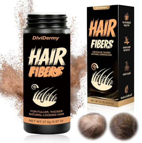 Polvo Voluminizador para el Pelo, Fibras Capilares para Cabello Hombre y Mujer, Póder de Engrosamiento Capilar para Cubrir Entradas y Cabello Fino, Efecto Volumen Inmediato (Marrón oscuro)