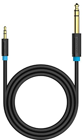 VENTION 3.5mm auf 6.35mm Stereo Audio kabel 1M, 6.35 auf 3.5 Klinke Stecker zu Stecker Aux Kabel, TRS Auxiliary Klinkenkabel für Gitarre, Mischpult, iPod, Laptop, Heimkinogeräte, Verstärker