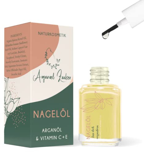 Arganoel Zauber® Nagelöl mit Pinsel für Nagelpflege | Tierversuchfreies Pflege Nagel Öl | Nagelhaut Öl für Fingernägel & Fußnägel mit Arganöl, Vitamin C & Bisabolol | Nagelöl Repair & Protect (1x13ml)