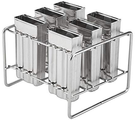 6 Stücke Eisformen Eis am Stiel Edelstahl Eiscreme Form für DIY Popsicle Eislutscher Machen (Art. 1)