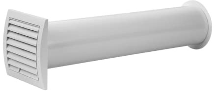 Mauerkasten Wetterschutz Ø 125mm Rohr Zu Ab Luft Regel Gitter. Geeignet für Wandstärken bis 450mm