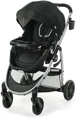 Graco Modes Pramette Kinderwagen, Baby-Kinderwagen mit True Pram Modus, wendbarer Sitz, Einhandfaltung, extra Stauraum, Kindertablett, Pierce
