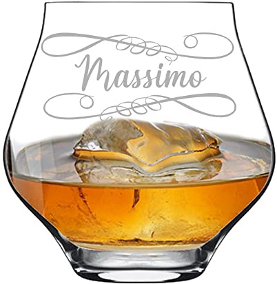 Colorfamily Bicchiere da Whisky o da pinot con incisione PERSONALIZZABILE CON NOME - Regalo per ogni ricorrenza