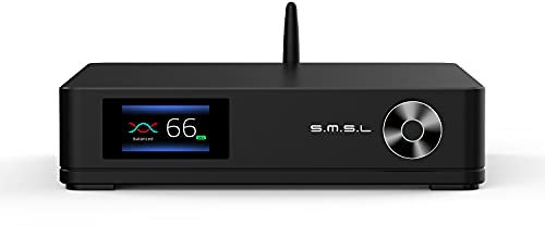 S.M.S.L SA400 Amplificador de Potencia de Alta resolución, 2 Chips de Amplificador de Potencia Digital Clase D 230W RMS x 2 (4Ω), Entrada Bluetooth 5.0 APTX/XLR/RCA (con Control Remoto)
