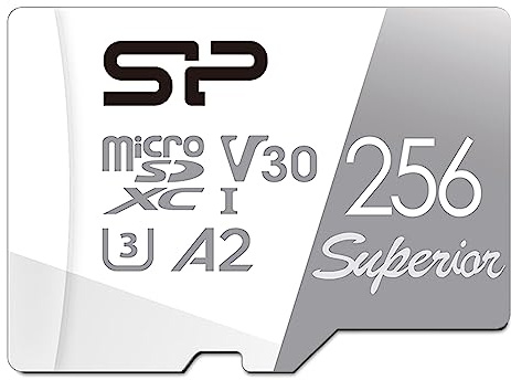 Silicon Power 256GB Superior Micro SDXC UHS-I (U3), V30 4K A2, kompatibel mit GoPro Hero 9 High Speed MicroSD Karte mit Adapter