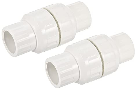 sourcing map Clapet anti-retour 32 mm de diamètre intérieur en PVC pour pompe de réservoir d'eau Blanc