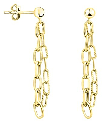 SOFIA MILANI - Damen Ohrringe 925 Silber - vergoldet/golden - Kugel Ketten Ohrhänger - E1631