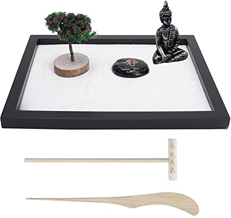 Kit de Jardin Zen pour La Maison, Mini Jardin Japonais Coffret Cadeau Bac à Sable Bureau Mini Jardin Zen Décoration de Table pour Bureau à Domicile