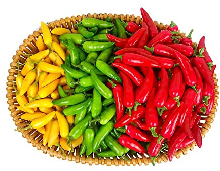 LIANGQI 60 Stück Simulation Chili Künstliche Pfeffer Lebensechte Gefälschte Gemüse Geeignet zum Dekorieren von Häusern, Geschäften, Lebensmittelgeschäften, Obstgeschäften, Bäckereien