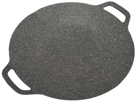 Atyhao Koreanische Grillplatte, Innengrills & Raclettes Elektrische Küchengerte für Grillpartys, Koreanische Grillpfanne mit Doppelgriff (38cm)