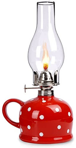 orion group Lampada a olio in vetro, a petrolio, in ceramica, 28,5 cm, 530 ml