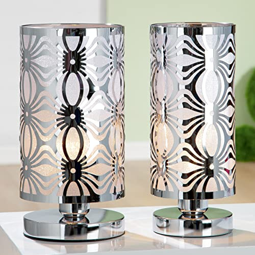 GILDE Lampe Fleur silber Fassung E 27, max. 40 Watt, 220 Volt H: 31 cm Ø 15 cm 46479