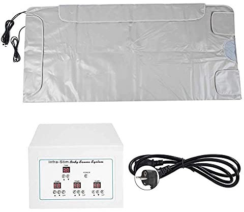 2 Zone Digital Sauna Blanket Upgraded Version Far-Infrared Digital Heat Sauna Heating Blanket, Far-Infrared Steam Blanket Therapeutic Sauna for Weight Loss Detox (Eu)