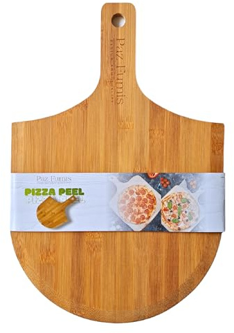 Paz Fumis PREMIUM Wood Pizza Peel 12 inch, Easy Glide, Non Stick Surface,GOURMET Wood Pizza Peel, Homemade Pizza. Bambo pizza peel