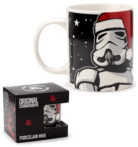 Puckator The Original Stormtrooper Christmas Porcelain Mug - Funny Home Accessories - Cute Gifts for Girlfriend - Large Mugs for Men Women Hot Drinks - Cups Presents - Secret Santa Gift Cup Set