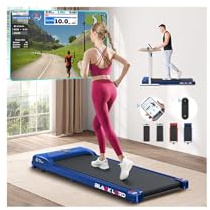 BLACK LORD Walking Pad with Speaker, 9 or 12km/h Treadmills for Home Foldable, 2.2HP Portable Under Desk Electric Running Machine with Remote Control, LED Display, App Compatible, 120KG Capacity