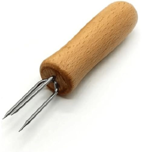 Dessert Forks Dinner Forks Camping Barbecue Tool Kitchen Fruit Salad Forks Stainless Steel Three-pin Wooden Handle Durable Dinner Forks