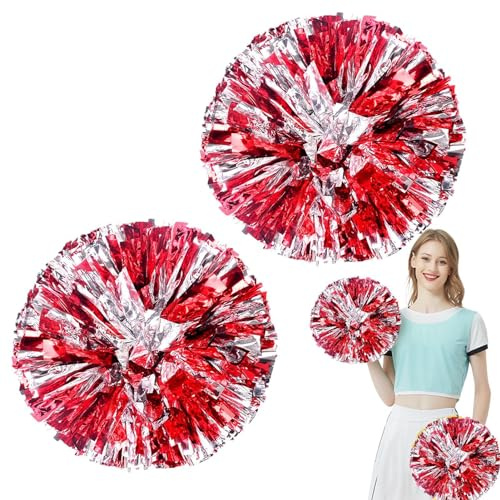 Pom Poms Cheerleading - 2PCS Brillante Chicas Pom, Escuadrón de porristas Espíritus Diversión Pompones Alegría Accesorios para Disfraces para Fiesta, Danza, Deportes para Niñas