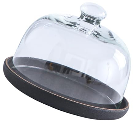 BEBEMOKO 1 Satz Kuchenform Käseglocke Kuppel Dekoratives Tablett Party-kuchenplatte Platte Aus Klarer Cupcake-ständer Party-display-versorgung Servierplatte Zur Hochzeit Black Glas