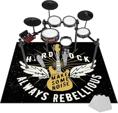 Schlagzeugteppich, Elektronisches Jazz Schlagzeug Kit für Bass Snare Drum, rutschfest Schalldicht Drum Teppich Matte Innen und Außen, Schallschutz Akustik Teppich, Schallschutzteppich 230 x 180 cm
