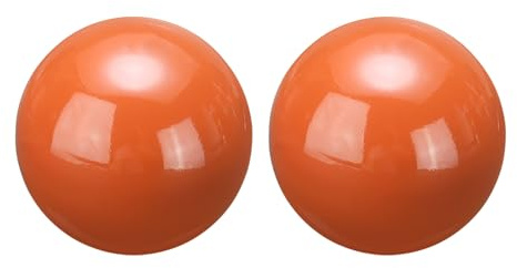 QUARKZMAN 2pcs Boule de ornementationation de Globe de Contemplation de 2 Pouces 51mm sphère de Jardin en Poli Creux, Boule de Contemplation sans Soudure, Globe Miroir Lisse, Orange