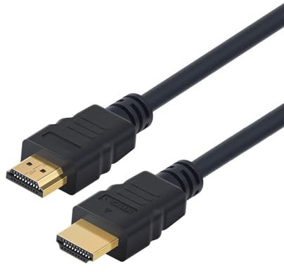 Ewent Cavo HDMI 8K da 5.0 m, Alta Velocità con Ethernet, Ampia compatibilità, 4K@120 Hz - 8K@60 Hz, per Laptop, Monitor, PS5,PS4, Xbox One, Fire TV, Proiettori e tanto altro,Nero,Contact Placcato Oro