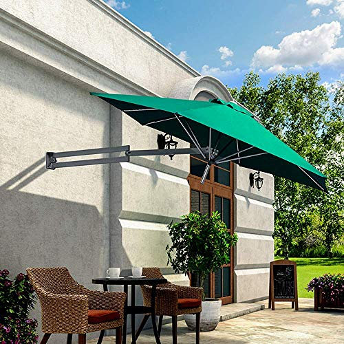 HUIBBGO Garden Parasol Umbrella Parasol Wall-Mounted Outdoor Garden Wall-Mounted Umbrella Metal Pole 250 Cm Solar Led Sand Outdoor Recreation Umbrella