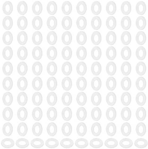 PATIKIL 120 piezas Arandelas planas de nylon M5 5mm ID 10mm OD blanco | 1mm de grosor, Arandelas redondas planas de sellado de plástico, Espaciador Juntas, repuesto para grifo de fontanería